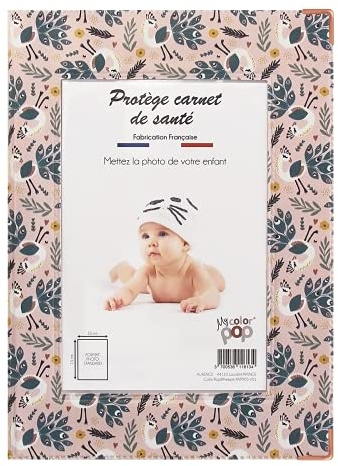 Color Pop® personlig fotohälsopank 22 x 16 cm (påfågeltryck) - fransk tillverkning - PVC - barn/vuxen