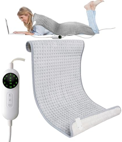 TOPSOSO Heizdecke 100 x 50 cm, Elektrische kuschelige Wärmedecke, mit Abschaltautomatik, Überhitzungsschutz und 10 Timer, mit 10 Temperaturstufen, Waschbar