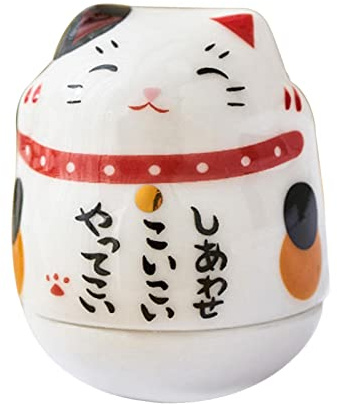 Bexdug Cat Desk Decor - Wobbler Ceramic Lucky Cat Toys for Home Decor - Rocking Kitten Decoration Table, Colorful Animal Ornament With Lively Expressions