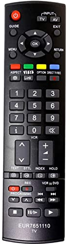 VINABTY EUR7651110 Fernbedienung ersetzen Passend für Panasonic Plasma Viera TV TX-26LXD70 TX-26LMD70 TX-32LXD70 TX-32LMD70 TX-37PV7F/S TH-50PX60 TH-42PX60 TH-42PX60B 42PV7F/S TH-TH42PZ700B