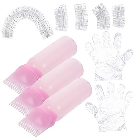 WOONEKY Kit Profesional para Teñir el Cabello Rosa con Botella Aplicadora y Peine de Raíz, Plástico Duradero para Uso en Casa o Salón, Aplicación Fácil y Precisa