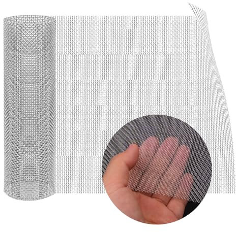 Drahtgitter Feinmaschig, 40 x 200cm Maschenweite 1mm, 304 Edelstahl Metall Gitter,Mäusegitter,Filtersieb Wühlmausgitter Fliegengitter Metallgitter Kaninchendraht für Hochbeet
