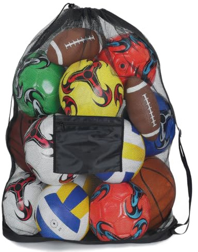 93 x 62 cm Rete da Pallone Grande Sacco per Palloni, Sacca Porta Palloni Calcios, Palloni Sacca In Rete Pallonis da Calcio, Borsa da Calcios In Retes, per Riporre Pallacanestro, Calcio e Pallavolo