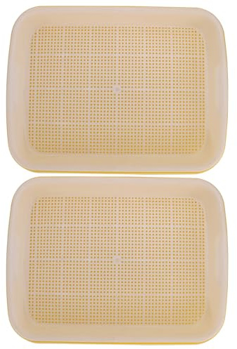 BIUDECO 2 Pezzi Vassoi per Piantine Doppio Semenzaio per Ventilazione Vassoio Germogliatore per Germinazione di Piante e Orto Resistente e Facile da Pulire Uso Interno ed Colore Casuale