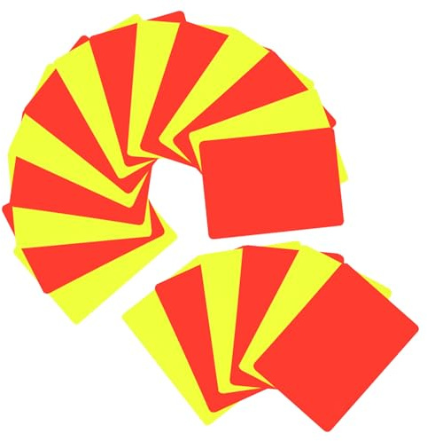 ROMISBABA 24 Tarjetas para Árbitro de Fútbol Rojas y Amarillas de PVC Paquete de 12 Tarjetas Rojas y 12 Amarillas Accesorios para Árbitros Partidos Torneos y Ligas Oficiales