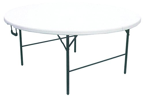 CILVANI SRL TAVOLO TAVOLINO ROTONDO PIEGHEVOLE XL RICHIUDIBILE RESINA HDPE BIANCO 153XH74 cm