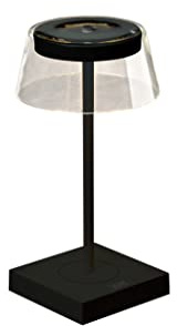 Konstsmide Designer-Tischleuchte Scilla | schwarz | Indoor/Outdoor | USB-Tischleuchte | Aluminum/Glas | 2 Lichtfarben | Akkulaufzeit bis zu 20h | 7816-750, 10 cm (L)/10 cm (B)/36 cm (H)