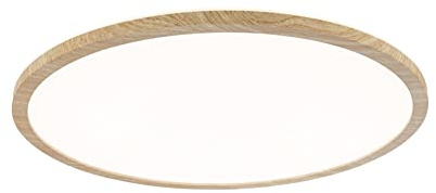Paulmann 71029 LED Panel Atria Shine Deckenleuchte mit Backlight rund IP44 22W 2300lm 420mm Holzoptik Kunststoff 3000K - Warmweiß Badleuchte