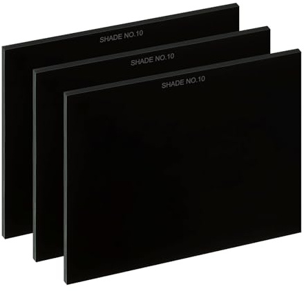 PATIKIL Welding Len Shade 10 Glass 4.33 x 3.54 Inch/110 x 90 mm, 3Pcs | Hardened Glass Black Darkening Filter Plates Covers Replacement for Weld Helmet Hood