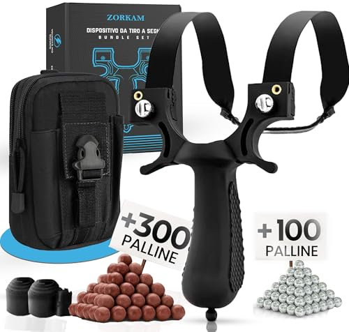 ZORKAM Kit Completo Professionale da tiro a Segno- 3 Fasce di Elastico Rinforzato Professionale per Amanti di Tiro – Idea Regalo – Gioco all’Aperto Professionale di precisione e Caccia