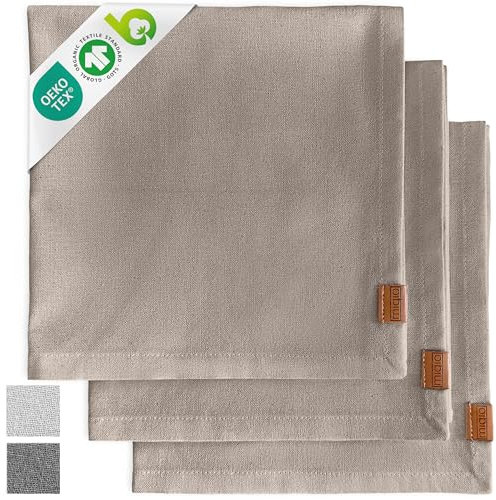 Miqio® Design Baumwoll Geschirrtücher, Handtücher, Trockentücher - 100% Bio-Baumwolle (70x45 cm) - Abtrockentücher 3er Set - GOTS, BCI und Ökotex Zertifiziert - Natur