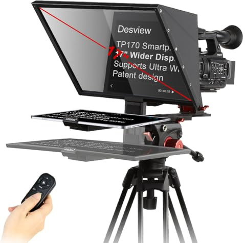Desview - TP170 - Tragbares Teleprompter-Pad 17-Zoll-Tablets - Horizontale und vertikale Prompter für DSLR-Videokameras - Autocue