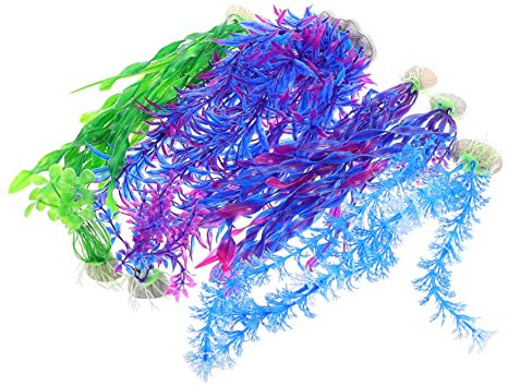 ERINGOGO 8pezzi Decorativa Per Acquario in Simulazione Di Alghe Delicate Di Decorazioni Per Acquario Forniture Per Acquari Da Tavolo