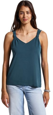 Street One Top de Seda con Nudo para Mujer, Azul Marea, 40