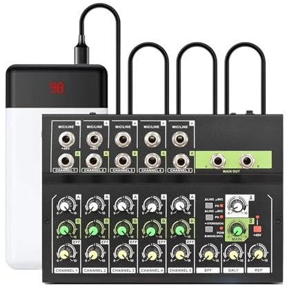 10-kanals mixerkonsol Digital ljudmixer Stereo Mic/Line Mixer med Reverb & 48V Phantom Power 10-kanals ljudbord