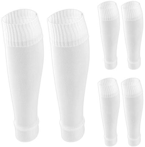LXUEJIE 3 Paar Stutzen Kinder Fußball, Atmungsaktive Nylon Fußball Stulpen Ohne Socken 38cm Länge (14.96 Inch) Schienbeinschoner Sleeve Elastische Tube Sportsocken für Anfänger & Jugendliche