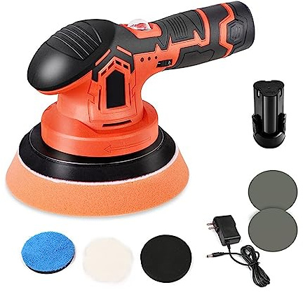 Wireless Car Polisher 2500-5000rpm Cordless Car Polishing Machine Electric Polishing Wax Tool Noiseless 6 Variable Speeds Multiple Applications