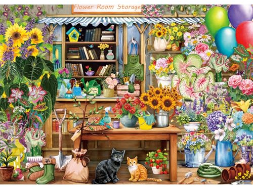 HUADADA 1000 Piece Jigsaw Puzzles for Adults- Cozy Potting Shed | Gifts for men women,Family Games,Eco matte oil print,eye strain relief,tight puzzle piece fit,vibrant colours
