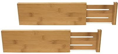 Lipper International 8895 Bamboo Wood Custom Fit Adjustable Dresser Drawer Dividers, Set of 2