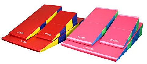 Tumbl Trak Folding Incline Cheese Mat, Primary Rainbow, 30 in x 68 in x 16 in
