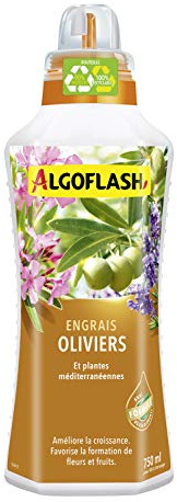 Algoflash Engrais Oliviers et Plantes Méditerranéennes, Bouchon Doseur Inclus, 750 ml, ALIMED750N
