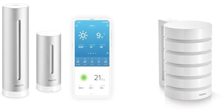 Netatmo Station Météo Intérieur Extérieur Connectée Wifi + Netatmo Abri pour Station Météo Intelligente
