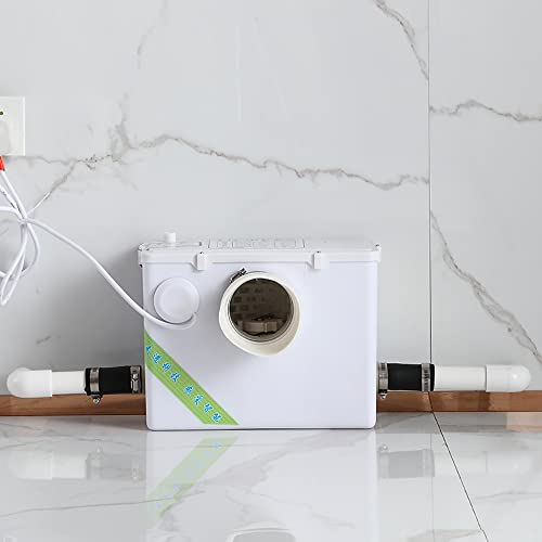 Bomba Maceradora Sanitaria Auto Triturador Aguas Residuales Baño Inodoro Fregadero Pulverizador Eléctrico Aparato Séptico Elevador de Aguas Residuales 220V (drenaje inferior (izquierdo y derecho))