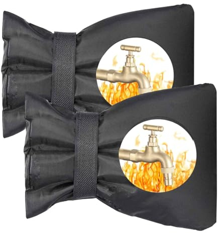 Outdoor Faucet Cover for Winter,2 Pack 7.9H x 5.5W Outside Faucet Covers for Pipe Freeze Protection,Reusable Insulated Outdoor Pipe Insulation Faucer Covers for Winter