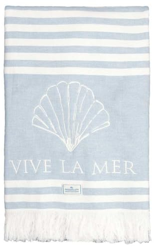 Greengate Vive la mer Handtuch Pale Blue 70x140cm