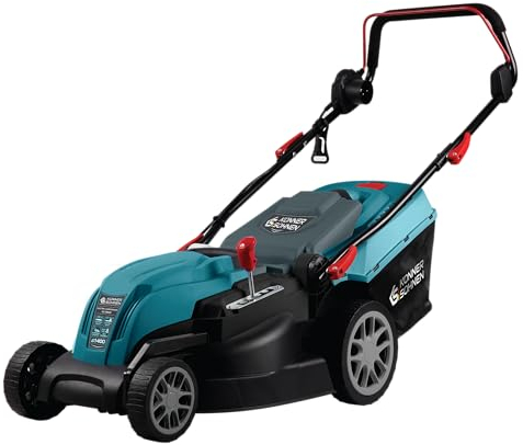 K&S Könner&Söhnen Tosaerba elettrico KS 38LM, potenza 1400 W, velocità a vuoto 3250 giri/min, larghezza di taglio 380 mm, altezza di taglio 25-75 mm, 5 posizioni, scatola raccolta erba 40 l