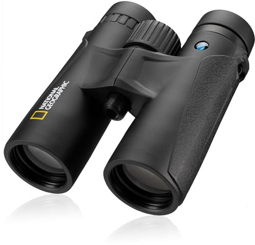 National Geographic Fernglas 10x42 Algonquin – 10x Vergrößerung, 42 mm Objektive, wasserdicht, 100 m auf 1.000 m Sehfeld, BaK-4-Prismen, Vollvergütung