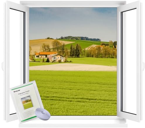 Goaycer Fliegengitter Fenster,Insektenschutz Fliegenschutz Fenster, Fliegennetz Mückengitter Zuschneidbar 130x150cm （Weiß ）