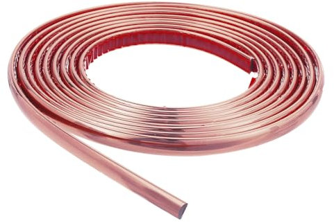 sourcing map 2Pcs Peel and Stick Trim, 0.3 Inch x 9.8 Ft Flexible Wall Molding Trim Waterproof Self-Adhesive Wall Trim for Mirror Frame Wall Edge DIY Home Decoration, Rose Gold