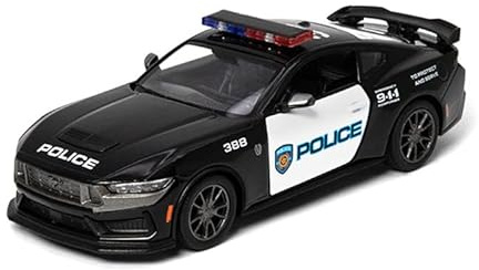 KiNSMART 2024 Ford Mustang Dark Horse Police Edition 5' 1:38 Scale Die Cast Metal Model Car w/Pullback Action
