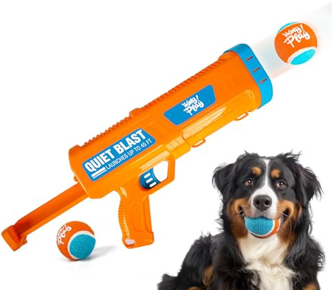 ALL FOR PAWS Lanzador de Pelotas de Tenis para Perros - con 3 Pelotas | Ideal para Juegos de Búsqueda (Fetch)| Alcance de Lanzamiento de hasta 45ft | para Perros Pequeños, Medianos y Grandes