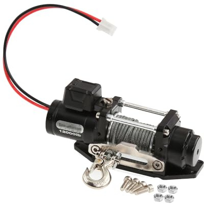 ZEPFJHE High Moment Treuil électrique en métal pour camion Fonctionnement simple pour échelle 1/10 1/8 Télécommande Rock Crawlers Outdoor Adventure Treuil