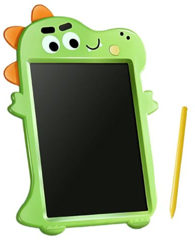 LCD-skrivplatta för barn - 27x19 cm Dinosaur Doodle Pad med 1-knapps genomskinlig, 10- pedagogisk ritbräda för småbarn, kreativ reseleksak och skola, ABS-grön