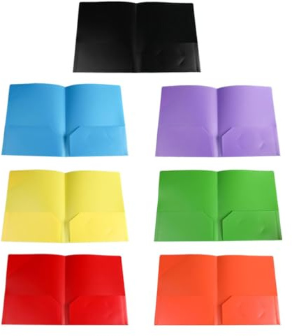 Chemise Plastique avec Pochette Double, Pp, Lot de 7 Pièces