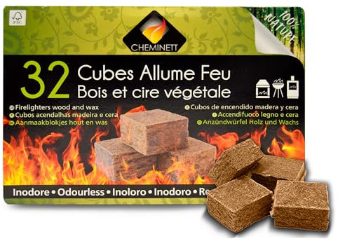 Cheminett 15751 - Cubetti accendifuoco, 100% naturale