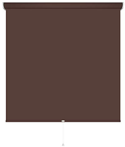 Fenster Rollo Springrollo Mittelzugrollo 14 Farben Breite 62 bis 202 cm Länge 180 cm Bedienung Mittelzug Stoff blickdicht lichtundurchlässig verdunkelnd abdunkelnd (202 x 180 cm / Cappuccino, Braun)