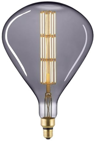 SIGOR LED Deko Wendelfilament GIANTLAMPE TEAR TITAN, 230V, Ø 25cm / L 36.5cm, E27, 8W 2200K 250lm 360°, CRI 90, dimmbar, Titan/Klar
