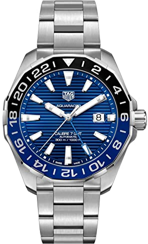 TAG Heuer orologio Aquaracer GMT 43 mm Calibre 7 blau automatico Acciaio WAY201T.BA0927, Modern