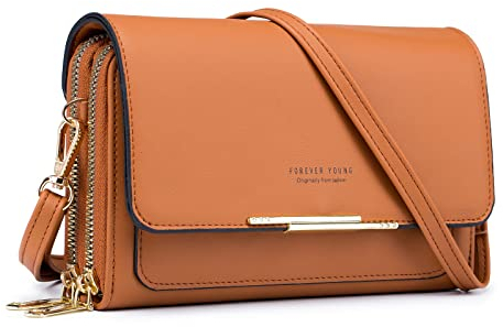 Roulens Small Crossbody Phone Bag for Women,PU Leather Mobile Phone Bags Card Holder Purse and Handbags,Shoulder Bag with Adjustable Strap