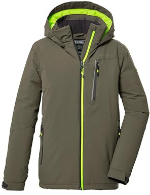 killtec Niño Chaqueta funcional con capucha/chaqueta de invierno impermeable KOW 159 BYS JCKT, dark olive, 176, 40915-000