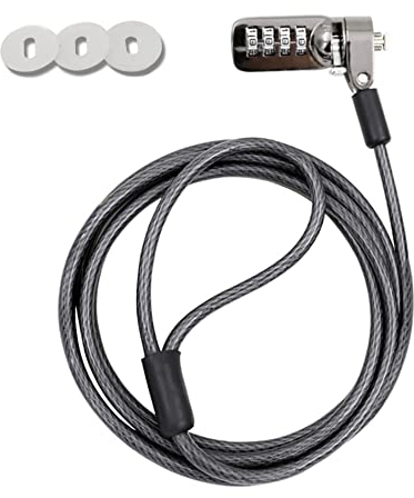 Clnyrwcb Laptop Kabelschloss, 4 Digitales Zahlenschloss, Sicherheit Computer Kabelschloss für PC, kompatibel mit Kensington, Notebooks und anderen Geräten