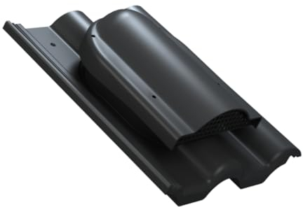 Flachlüfter für Braas - Frankfurter, Benders - Mecklenburger, ProDach - Doppelrömer, Nelskamp - Doppelrömer (RAL 9005 - Schwarz)