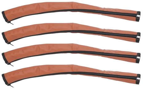 Masyrt 4-teiliger Universal-Handgriffschutz für Kinderwagen, PU-Leder, Waschbar, mit Reißverschluss, Ideal für Kinderwagen, Lenkerbezüge und Armlehnenbezüge (Braun)