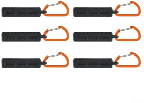 Jotekonoby 6-teiliges Schraubendreher-Bithalter-Set mit 10 Löchern, mit Karabiner, Gürtelclip, Gummi-Aufbewahrungs-Organizer für Sechskantschaft-Bits, Werkzeugzubehör (schwarz)