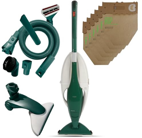 Aspirapolvere Folletto VK130 -REVISIONATA- + Spazzola HD CON RUOTE, Ideale Per Tutti i Pavimenti, Cavo Estraibile 7m, 3 Velocità, Filtro HEPA, Pronta all’Uso + 2 ANNI SACCHETTI + KIT TUBI