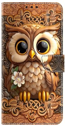 Bnvdfre for Samsung Galaxy A17 5G Case Flip Phone Cover Art Pattern Shockproof Protective Card Holder with Magnetic Stand Leather Case for Samsung Galaxy A17 5G, Owl